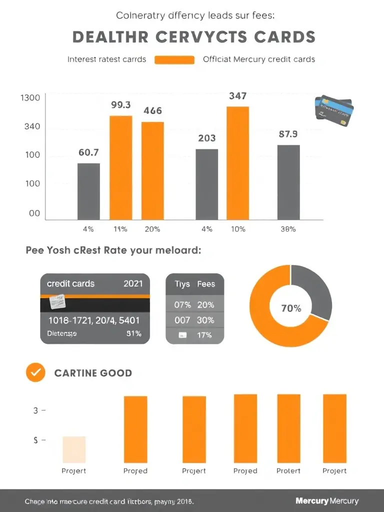 An infographic comparing the interest rates and fees of Mercury credit cards with those of other similar cards on the market.