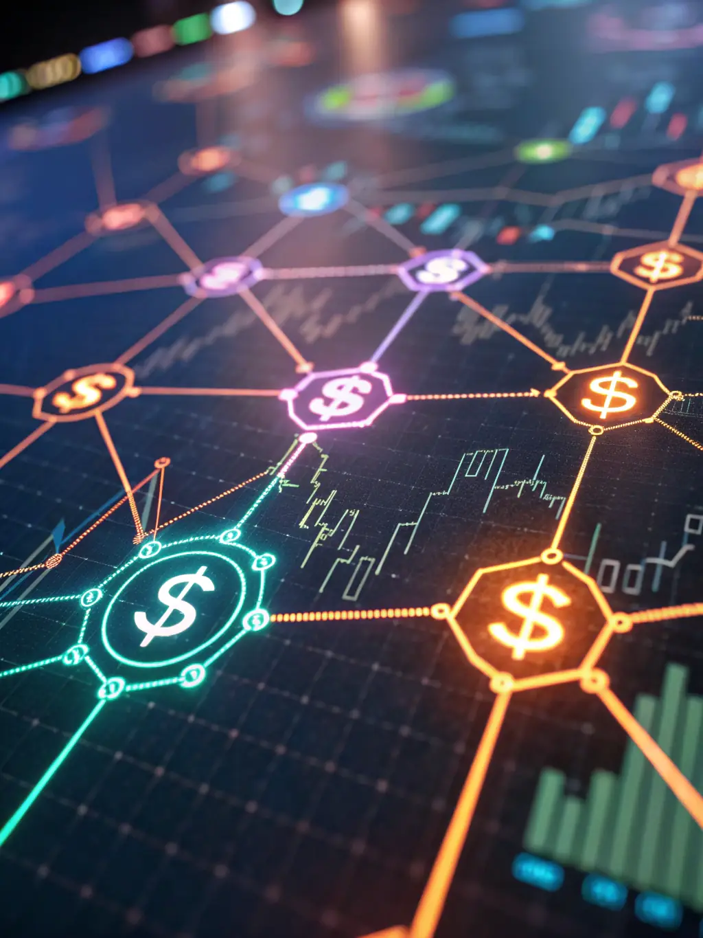 An illustration of various financial tools and services connected to Ramp, highlighting its comprehensive financial platform.